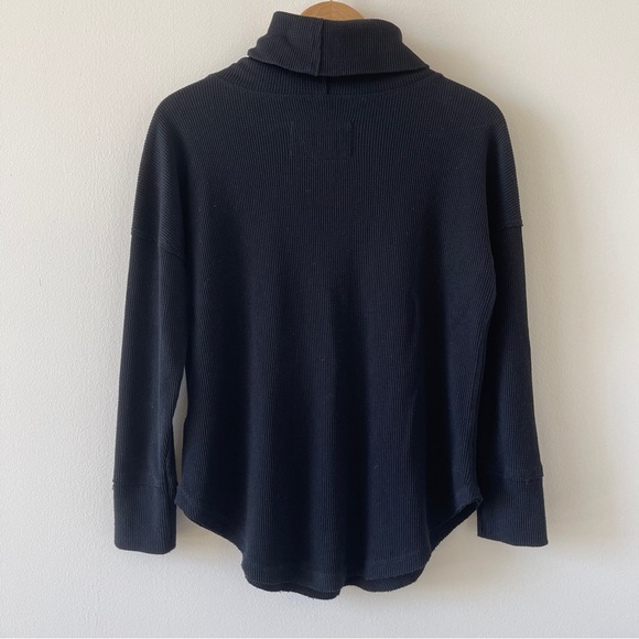 ANTHROPOLOGIE Maeve Ainsley Cowl Neck Waffle Knit Long Sleeve Thermal Top - Picture 6 of 10